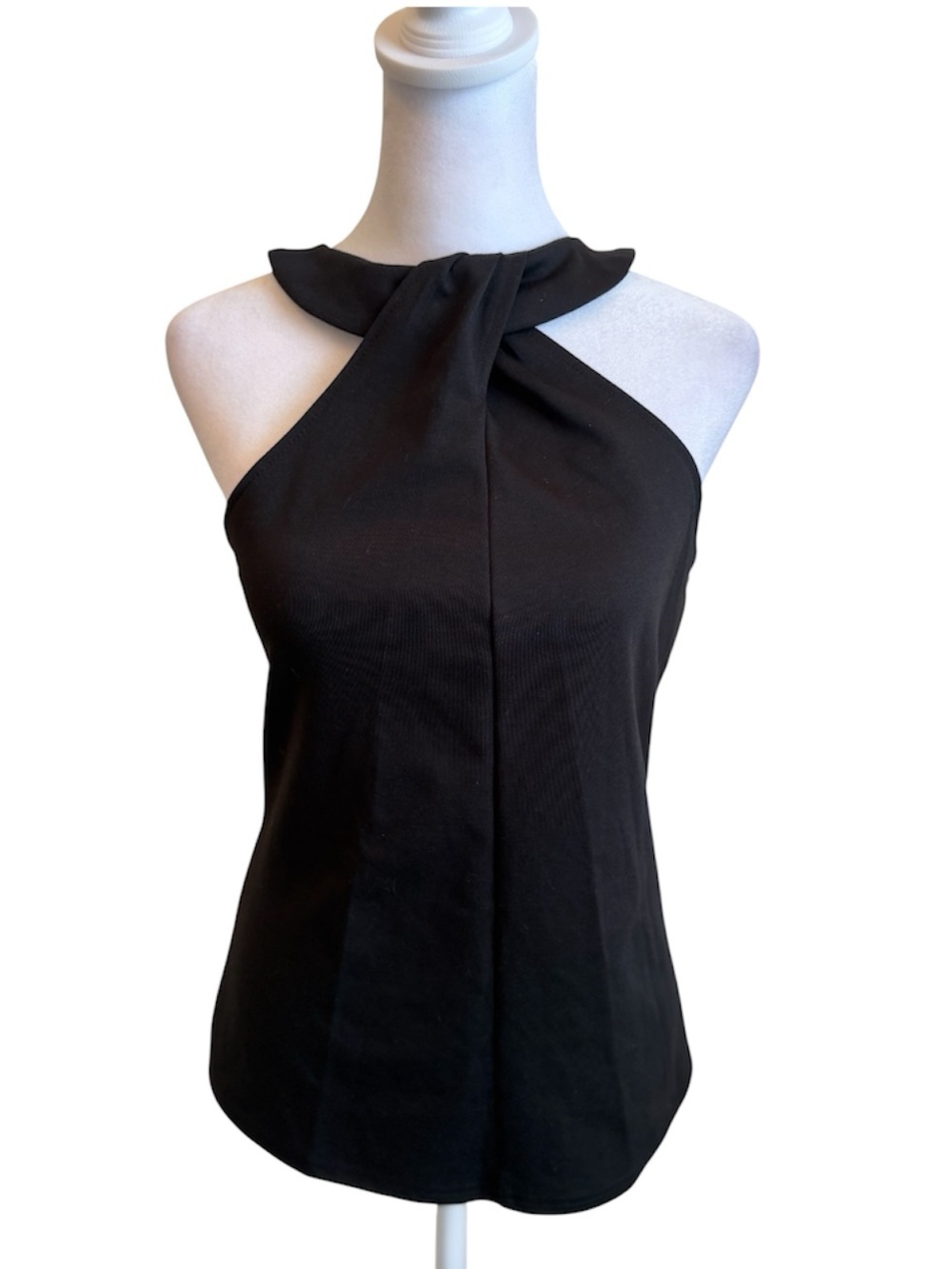 Medium Halogen Black Twist Neck Halter Top New with tags